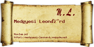 Medgyesi Leonárd névjegykártya