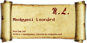 Medgyesi Leonárd névjegykártya